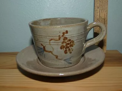 Buy Jugtown Ware Pottery Cup & Saucer Set North Carolina Pine Cone Pattern • 18.66£