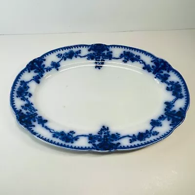 Buy Antique 1893 W H Grindley Milan Flow Blue 14  Platter England • 55.87£