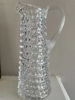 Buy Klimchi Crystal Hobnail Jug Tall Bohemian Glass 11” Czech-Republic • 95£