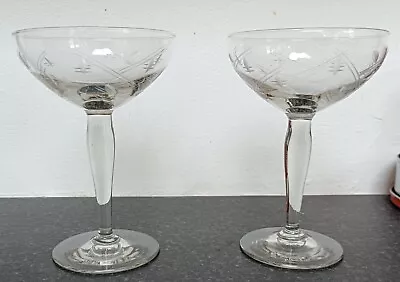 Buy Pair Of Vintage Art Deco Style Champagne Coupe Glasses • 15£