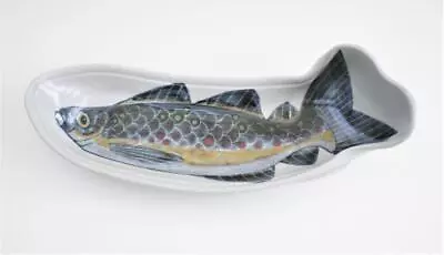 Buy David Grant's Highland Stoneware>studio Pottery>hand Painted>salmon Dish>8961 • 48£