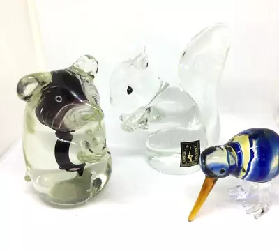 Buy Langham Glass Squirrel (labelled ) & Bear & Glass Kiwi Bundle 3 Pieces • 12.99£