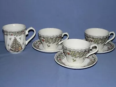 Buy Myott Factory Queen's Seasons Greetings Multicolor 3 Cups + 3 Saucers + Mug • 37.27£