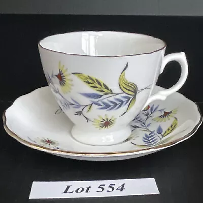 Buy Vintage Royal Vale Yellow Blue Wildflower Bone China Cup & Saucer Set England • 13.98£