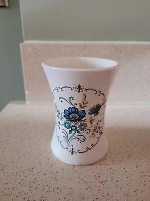 Buy VINTAGE Purbeck Ceramics Swanage  - Blue Flowers Small Vase 10cm High VGC • 4£