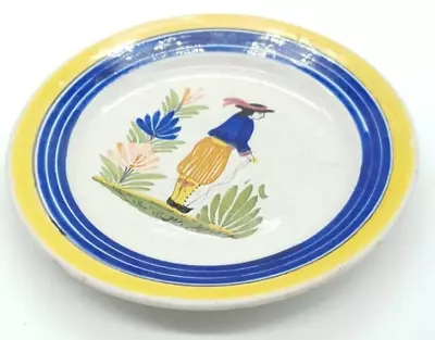 Buy Henriot Quimper Pottery Plate 138 Handpainted Vintage French Faience • 15.20£