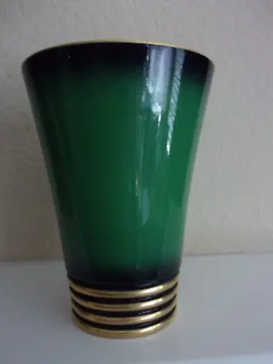 Buy Carlton Ware Vert Royale Vase-England-Green-Gold Trim-5-1/2  Iridescent Interior • 34.05£