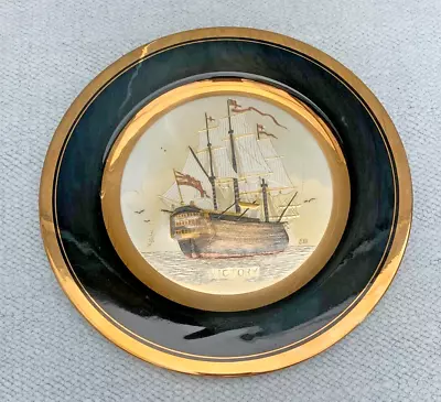 Buy Vintage The Art Of Chokin Plate 'THE HMS VICTORY' , Black & 24ct Gold Edge • 8£