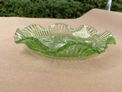 Buy Vintage Sowerby Art Deco Green Glass Patterned Plate • 3.75£