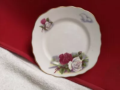 Buy Colclough Royal Osborne  Red White Rose Bone China Side Plate • 3.70£