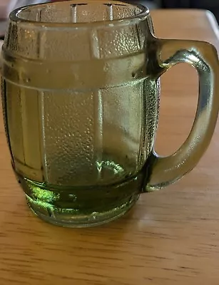 Buy Vintage Green Depression Glass Barrel Shot Mug/Toothpick Holder • 11.18£