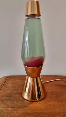 Buy Vintage Crestworth Ltd Poole England, Rare Red Lava Lamp, Copper Look, Working.  • 31£