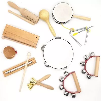 Buy Wooden Musical Instruments & Percussion Set – Early Music Education Pack 16pcs • 39.99£