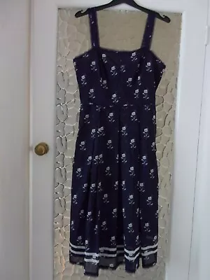 Buy New Jigsaw Navy Blue Field Flower Strappy Dress Size: UK 10 RRP: £130 Sample • 26.99£