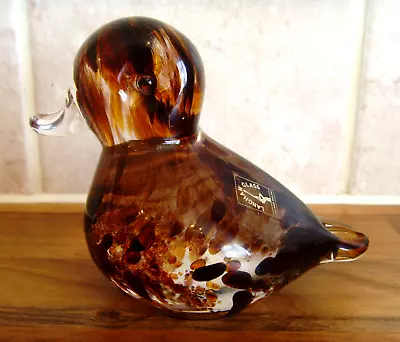 Buy Langhams Glass Duck Figurine Paperweight Origianl Label & Etched On Base • 17.99£