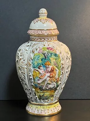 Buy Vintage Keramos R Capodimonte Porcelain Tall Vase Made In Italy • 186.29£