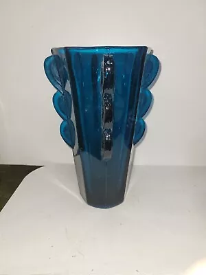Buy Sowerby Glass Vase Pattern 2597 1930s 8 1/4 Inch Turquoise B27 • 48£