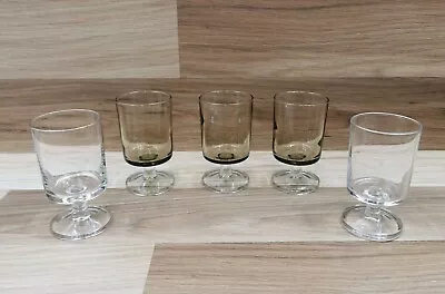 Buy 5 X Vintage Luminarc Small Sherry Port Glasses 3 X Smoky Brown & 2 X Clear • 9.99£