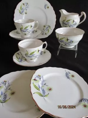 Buy Vintage Royal Vale China  Tea For Two  Pretty Blue Pattern • 15.50£