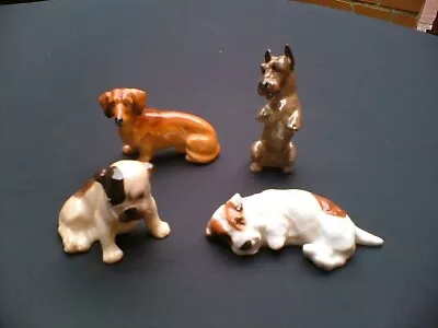 Buy Four Royal Doulton Small Dogs Bulldog,scottish Terrier And 2 Sealyham Terriers • 60£
