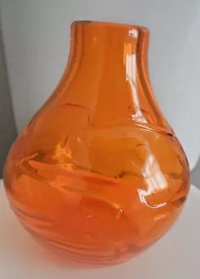 Buy Whitefriars - Beautiful Vintage Tangerine Orange Random Strap Vase G Baxter • 90£