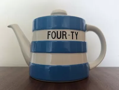 Buy Vintage TG Green Cornishware Blue & White Tea Pot Four Ty Rare • 77.27£