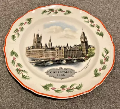 Buy Wedgwood Queen's Ware Palace Of Westminster 1985 Christmas Plate - Exc. Cond. • 8£