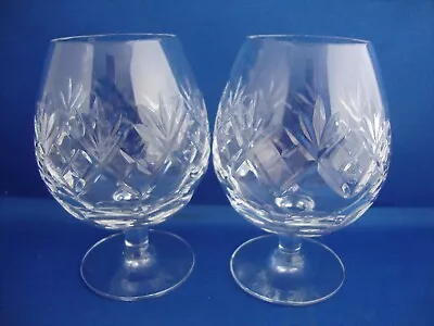 Buy 2 X Royal Doulton Crystal Georgian Cut Pattern Brandy Glasses Balloons • 19.95£