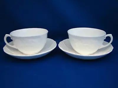 Buy 2 X Wedgwood Countryware Bone China Tea Cups And Saucers Cabbage Leaf • 17.95£