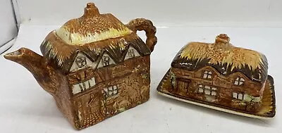Buy Vintage Price Bros Cottage Ware Teapot & Butter Dish Collectable Kitsch Homeware • 17.95£