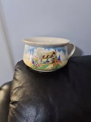 Buy Vintage Falcon Ware Art Deco Chamber Pot Country Thatched Cottage Scene  • 23.99£