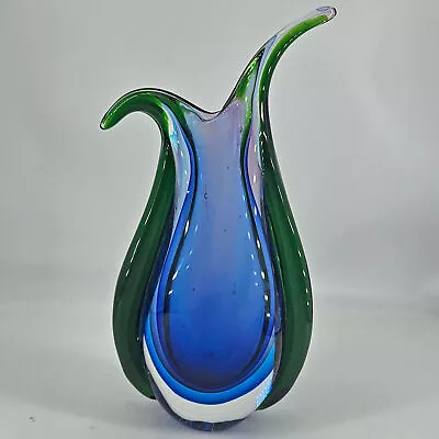 Buy Studio Art Glass Beautiful Heavy Submerged Triple Sommerso Vase Polished Bottom • 78.42£