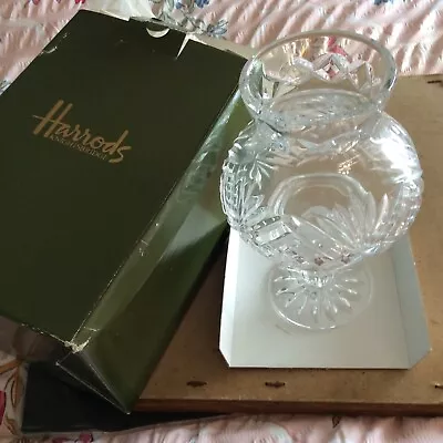 Buy Harrods Cut Glass Crystal Hurricane Tea Light Lamp Candle Holder With Box. • 40£