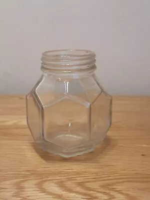 Buy Vintage Hexagonal Clear Glass Jar / Pot 8.5cm • 4£