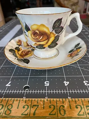 Buy Queen Anne Fine Bone China India Yellow Rose Teacup And Saucer • 13.96£