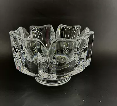 Buy Vintage Swedish  Crystal Bowl By Lars Hellsten - Signed 6” • 41.94£