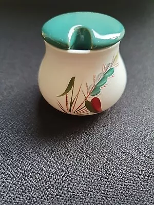 Buy Vintage Bourne Denby Green Wheat Mustard Pot With Lid • 3.99£