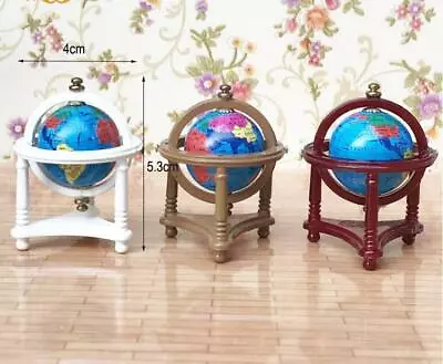 Buy Doll House Miniature 1:12th Study Room Rolling World/Global Map Globe Home Decor • 4.70£