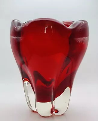 Buy Whitefriars Patt.No 9411 Large Art Glass Molar Vase In FLC Ruby Red • 70£