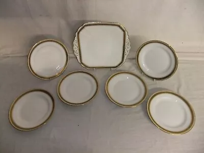 Buy C4 Fenton England - #5920 Vintage China 7-pc Set Side Plates & Cake Plate - 5D4C • 24.94£