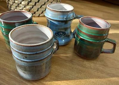 Buy Vintage Llangollen Studio Pottery 3x Glazed Mugs 1x Tankard Handmade Earthenware • 28£