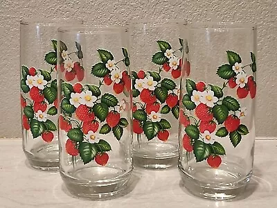 Buy West Virginia Glass Co Strawberry 7  Tumblers Glasses 24oz Set Of 4 • 37.23£