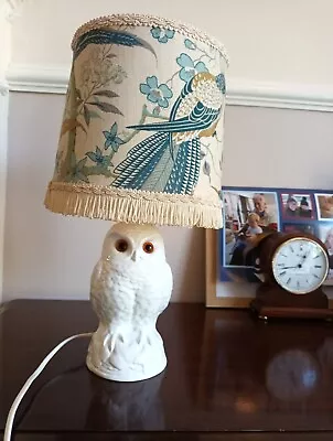 Buy Poole Pottery White Ceramic Owl Lamp With Shade And Bulb. • 18£