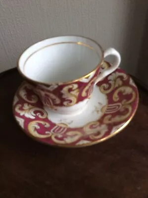Buy Bone China Cup & Saucer No 425 Red Gold & White • 16£