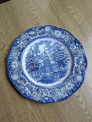 Buy Vintage Liberty Blue Independence Hall Ironstone Dinner Plates 9 7/8  Superb  • 4.95£