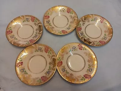 Buy Vintage Royal Albert Crown China. 5  Saucers . Used Condition. Size Small • 6.99£