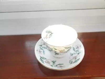 Buy Crown Staffordshire Christmas Rose Cup 3in High & Saucer 5.5in Across X2 Lot VGC • 3.50£