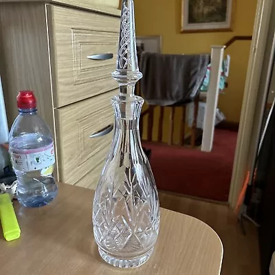 Buy Vintage Crystal Decanter Cut Glass Pear Shape Matching Stopper, 36 Cm Tall • 17£