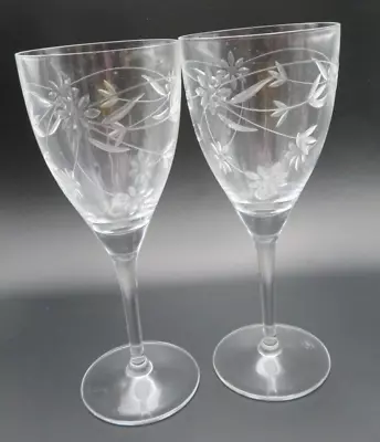 Buy Royal Doulton Crystal JASMINE  7.5” Tall Wine Glasses - Boxed • 35£