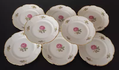Buy Hutschenreuther Silvia Rose Fine Bavarian Porcelain Salad Plates - Set Of 8 • 26.09£